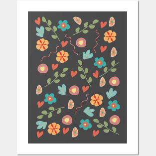 Flowers pattern Posters and Art